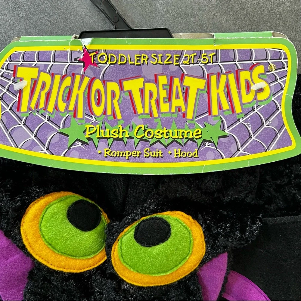NEW VTG Dan Dee Toddler Size 2T - 5T Crushed Velvet‎ Felt Bat Halloween Costume